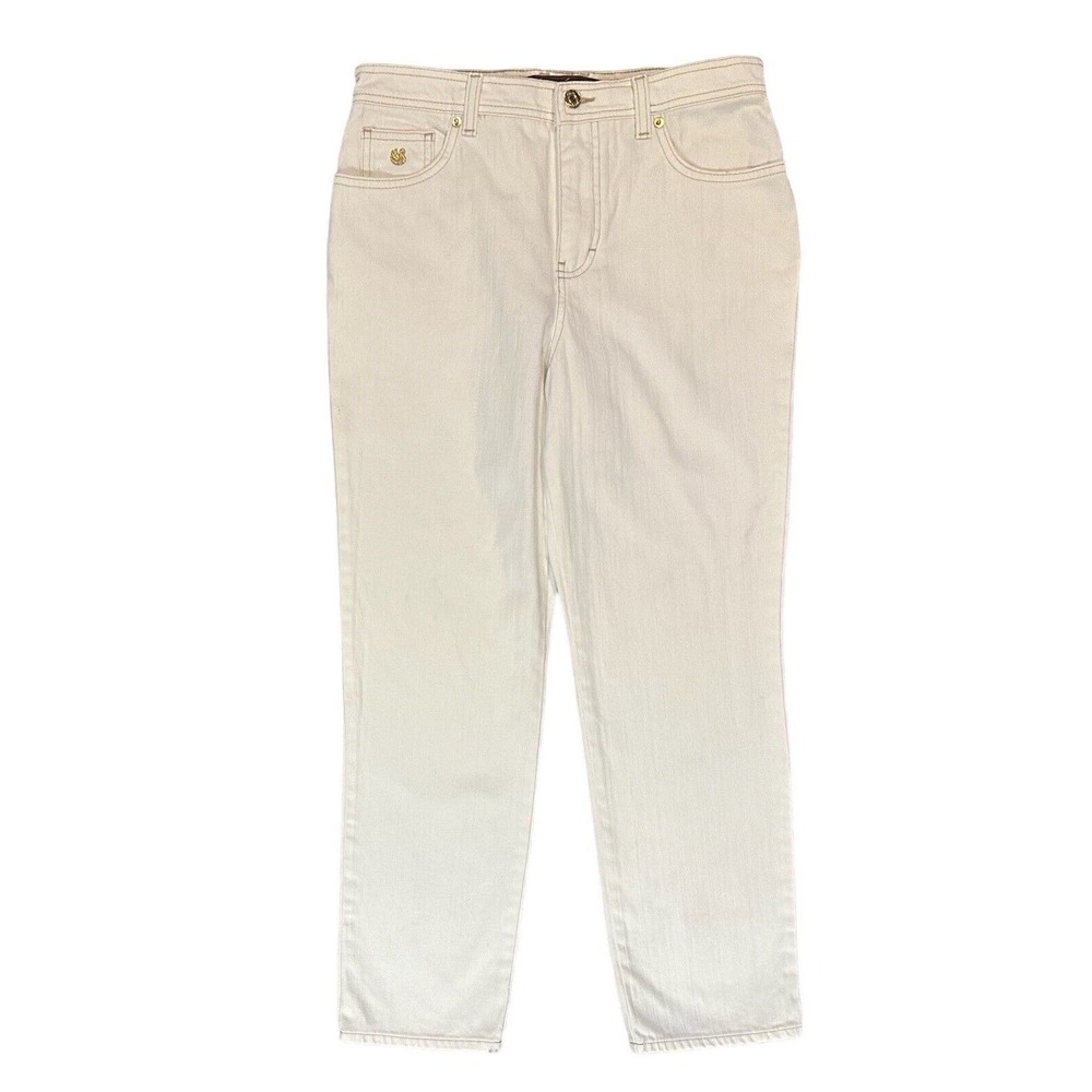 Gloria Vanderbilt Audrey Gold Women's Jeans High Rise Stretch Cream Color 30X28